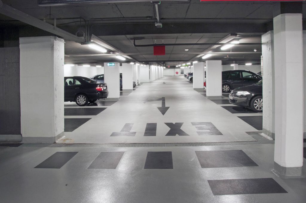 Anti-carbonation coated walls and columns in basement