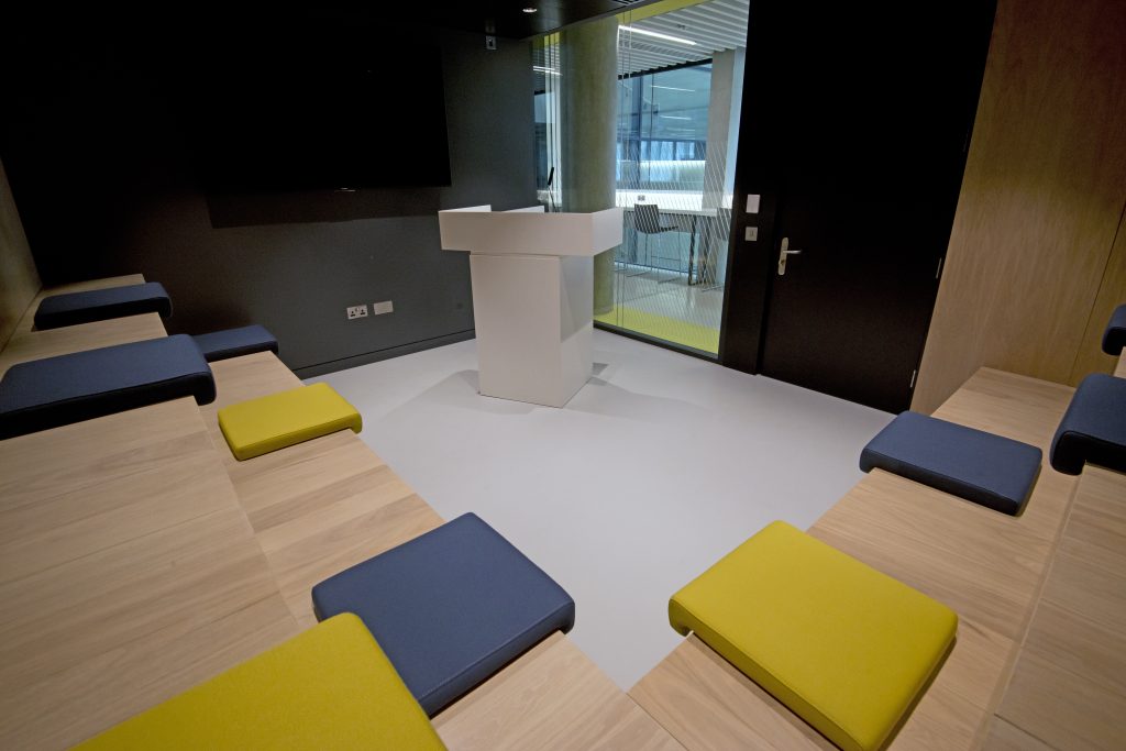 Expansive polyurethane Comfort Floor system installation