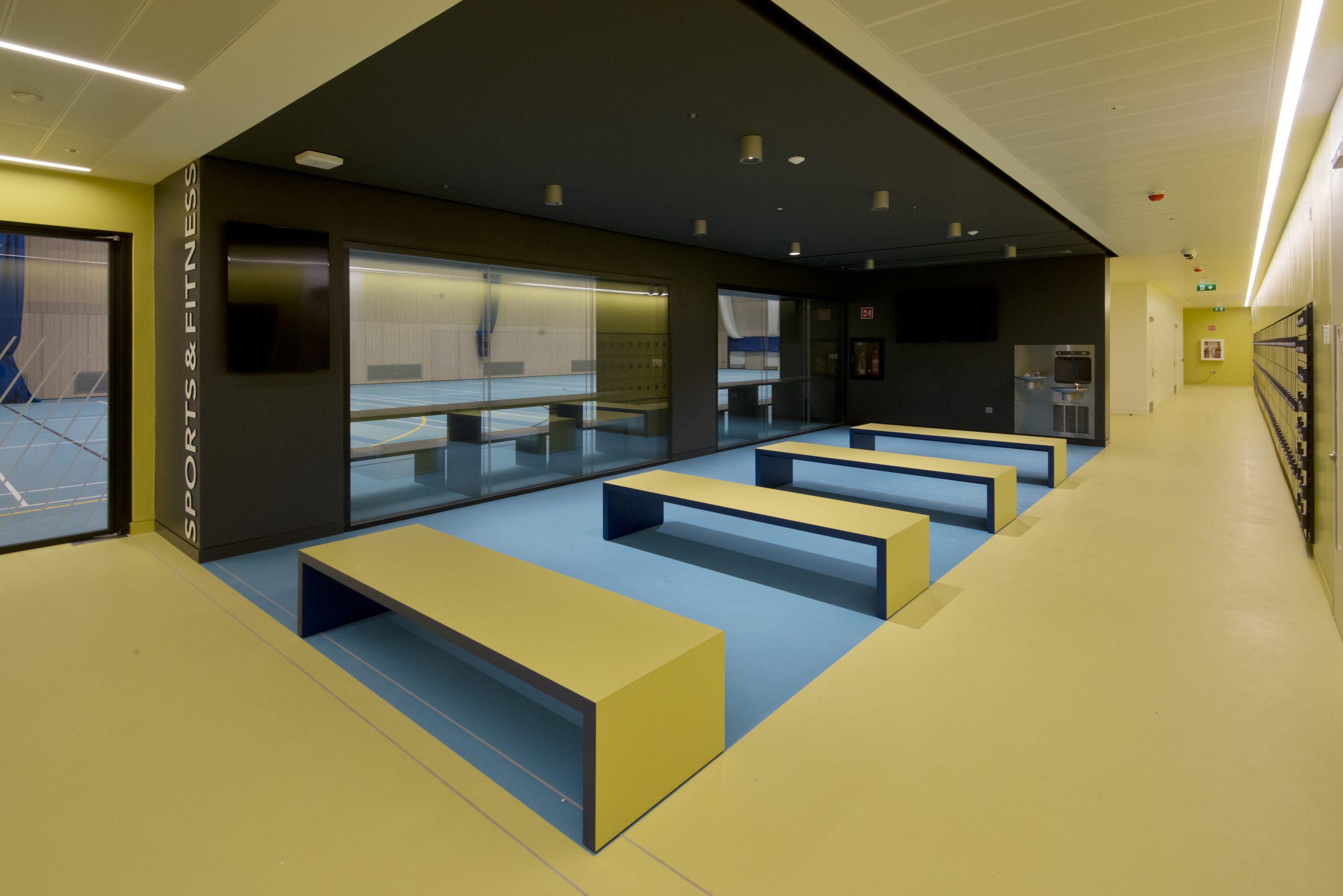 Seating area with smooth, durable flooring and chairs