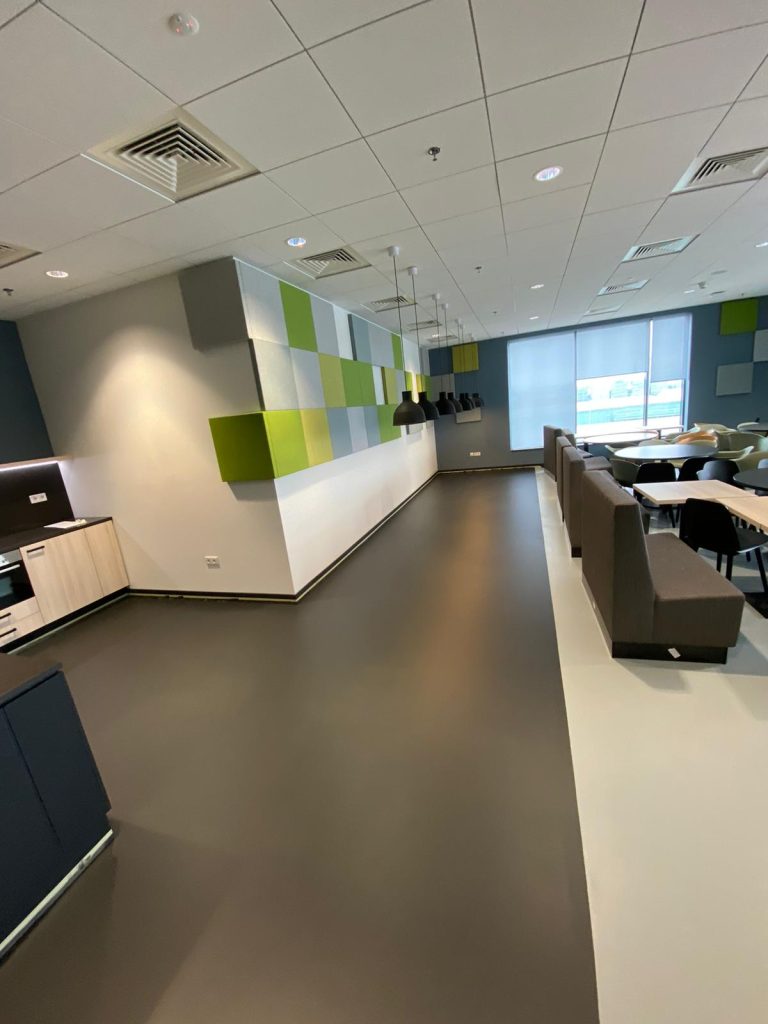 Industrial epoxy flooring with crack and joint repairs